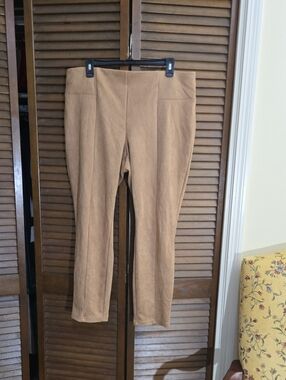 Zac & Rachel Straight-Leg Ponte Pants in Tan